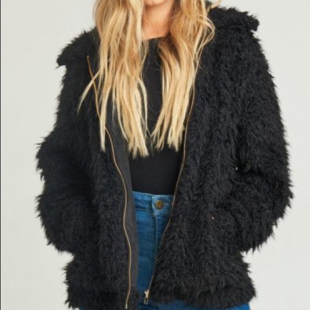 Show Me Your MUMU faux fur bomber jacket